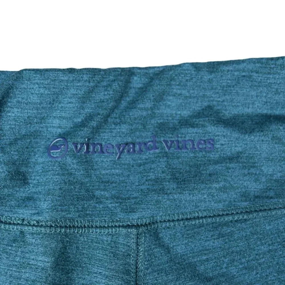 Vineyard Vines Heathered Teal Performance Legging Small Marine Preppy Athleisure - Picture 4 of 8